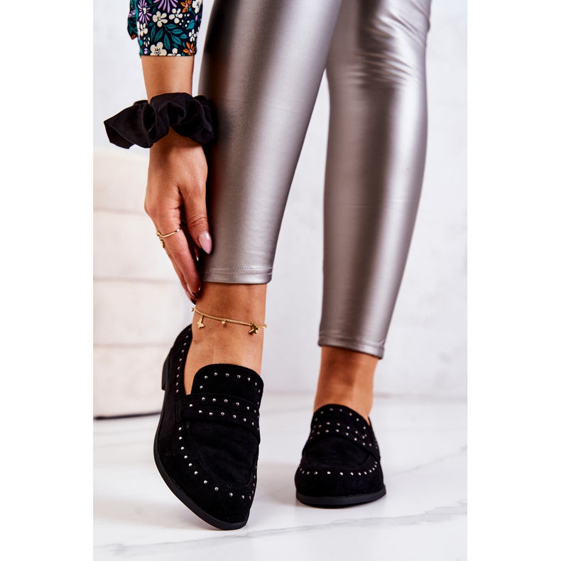 PL5 Velúr Loafers Jets La.Fi Black Maliyah fekete 2