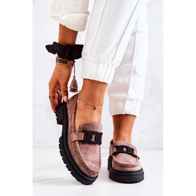 PL5 Velúr cipők La.Fi Cappucino Laurene díszítéssel barna 2