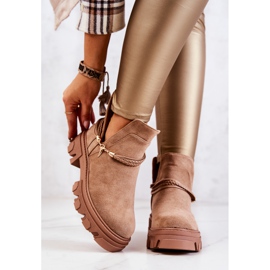 PS1 Velúr munkáscsizma csíkokkal bézs Moriah barna 2