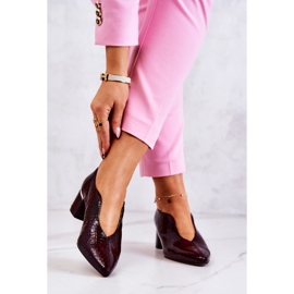 PA2 Bőr kígyóbőr szivattyúk Burgundy Alissa piros sokszínű 2