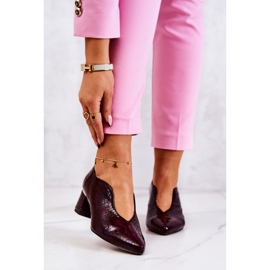 PA2 Bőr kígyóbőr szivattyúk Burgundy Alissa piros sokszínű 1