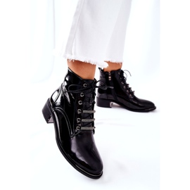 D&A Klasszikus női meleg csizma lakkozott fekete tükröződéssel 3 D&A Klasszikus női meleg csizma lakkozott fekete tükröződéssel 3