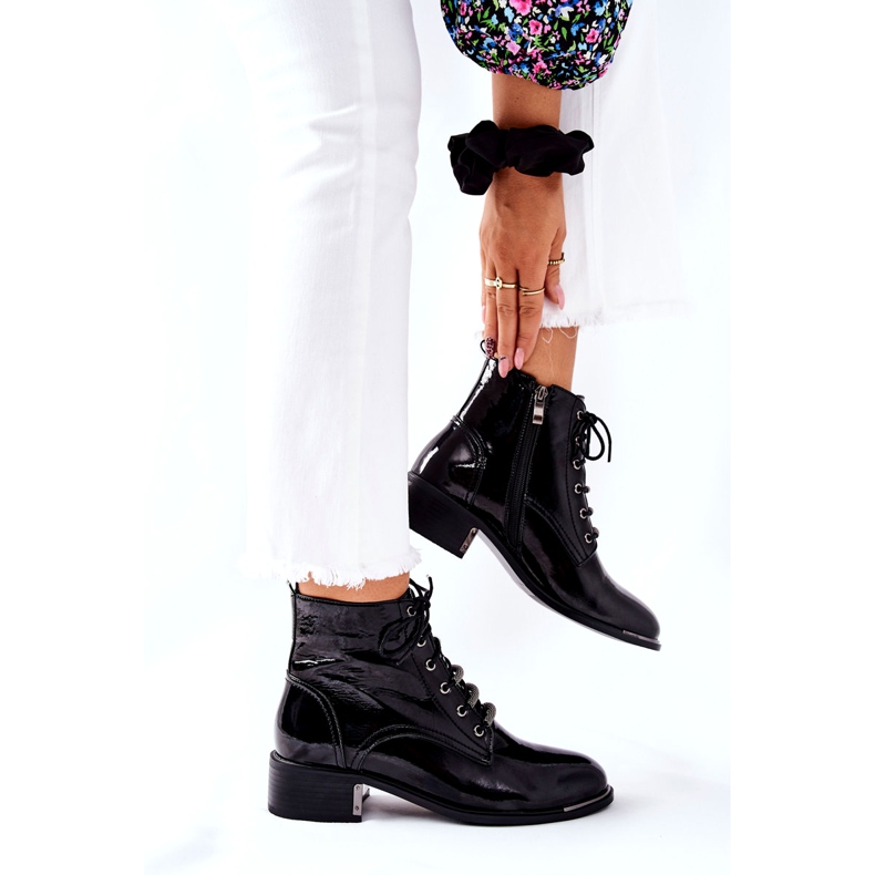 D&A Klasszikus női meleg csizma lakkozott fekete tükröződéssel 4 D&A Klasszikus női meleg csizma lakkozott fekete tükröződéssel 4