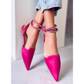 Elegáns balerinák Dust Fukszia kövekkel rózsaszín 1