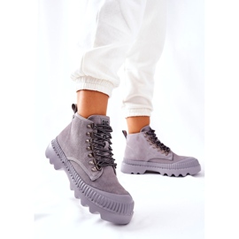 Bőrcsizma Big Star II274365 Szürke 3