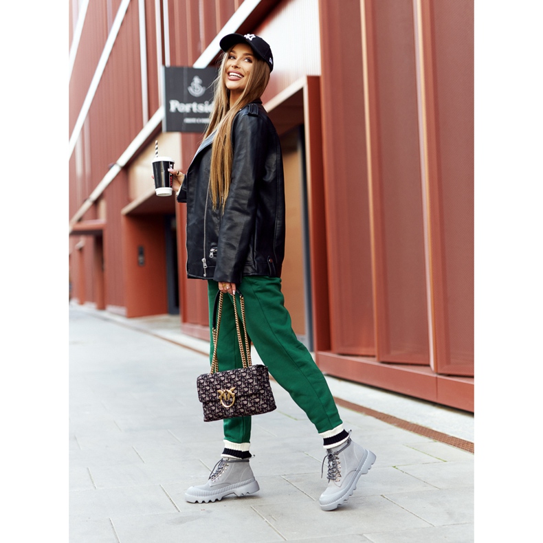 Bőrcsizma Big Star II274365 Szürke 6