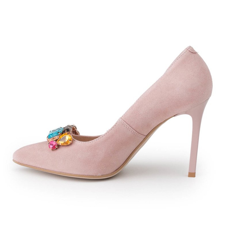 Marco Shoes 1057P rózsaszín csapok nagy kövekkel 2