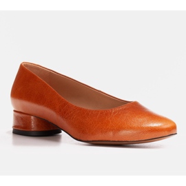 Marco Shoes Barna szemű bőr balerinák 1