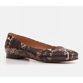 Marco Shoes Barna balerinák kígyó mintával 1