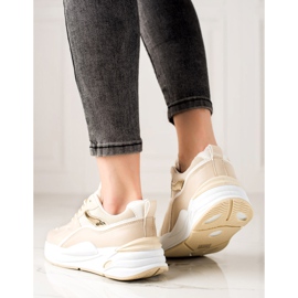 Ideal Shoes Cipők a platformon bézs 1