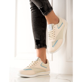 TRENDI Könnyű sportcipő bézs 1