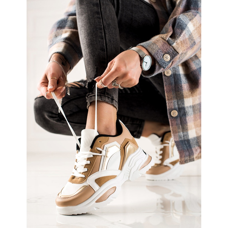 TRENDI Divat Cipők fehér barna 1