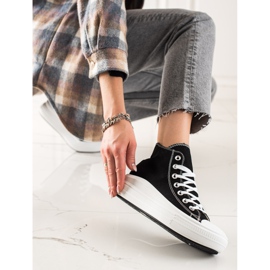 TRENDI Divatos cipők a platformon fekete 1