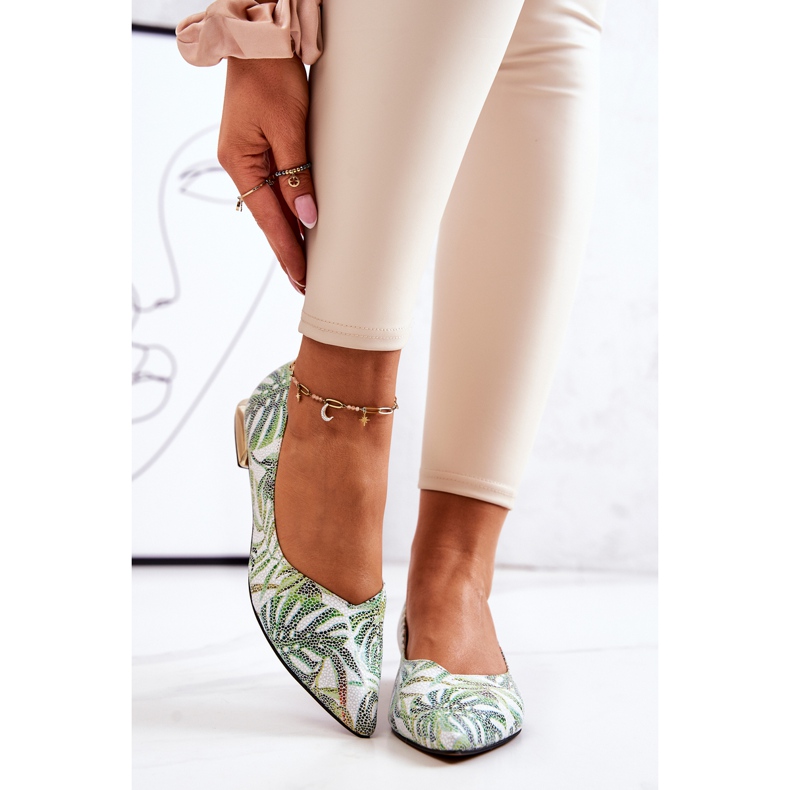Laura Messi női balerinák, bőrzöld 2193 sokszínű 2