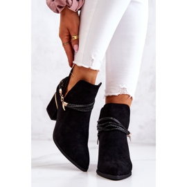 PS1 Inessa Fekete velúr Cowboy csizma csíkokkal 2