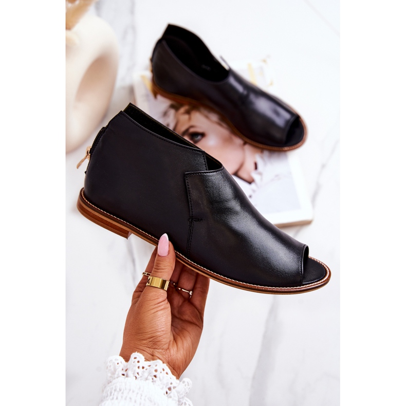 Bőr csizma magas sarkú Laura Messi fekete 2324 1