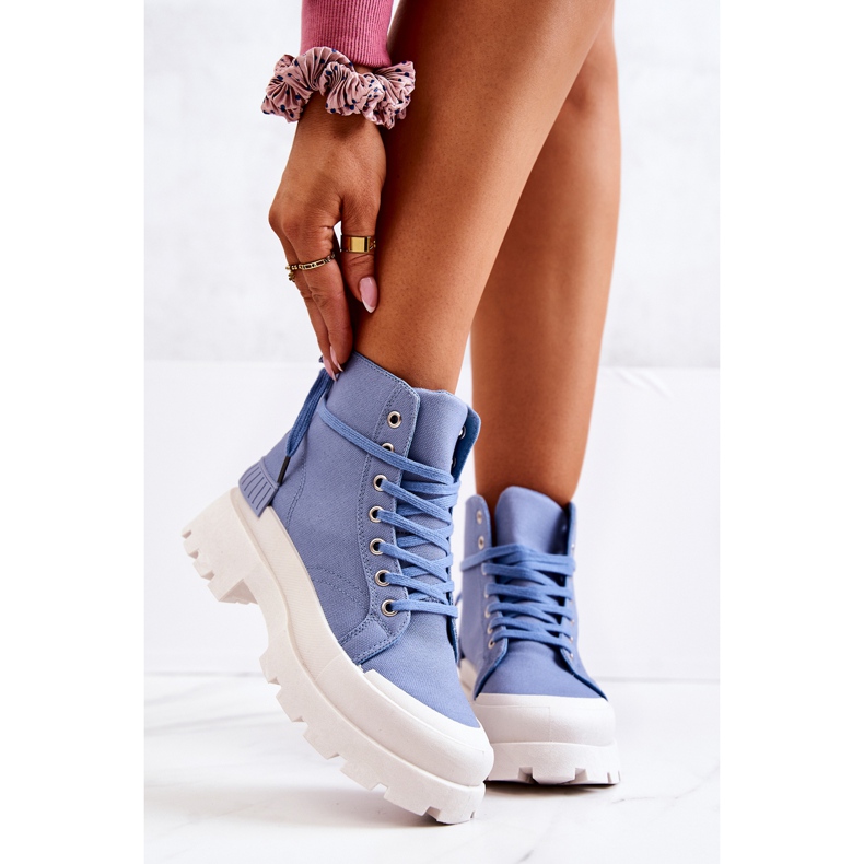 PS1 Faithfull Blue Tied Boots kék 2