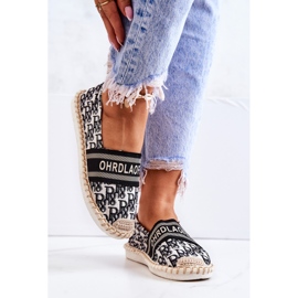 PS1 Klasszikus Black Warm Time Espadrilles bézs fekete 2