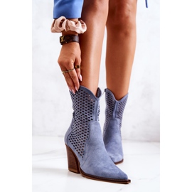 FB1 Áttört Cowboy Csizma Egy Posta Kék Caroline 2