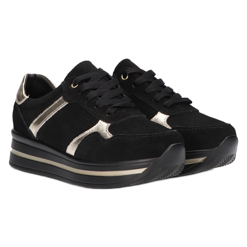 Bőr velúr tornacipő Filippo DP2004 / 21 fekete 3 Bőr velúr tornacipő Filippo DP2004 / 21 fekete 3