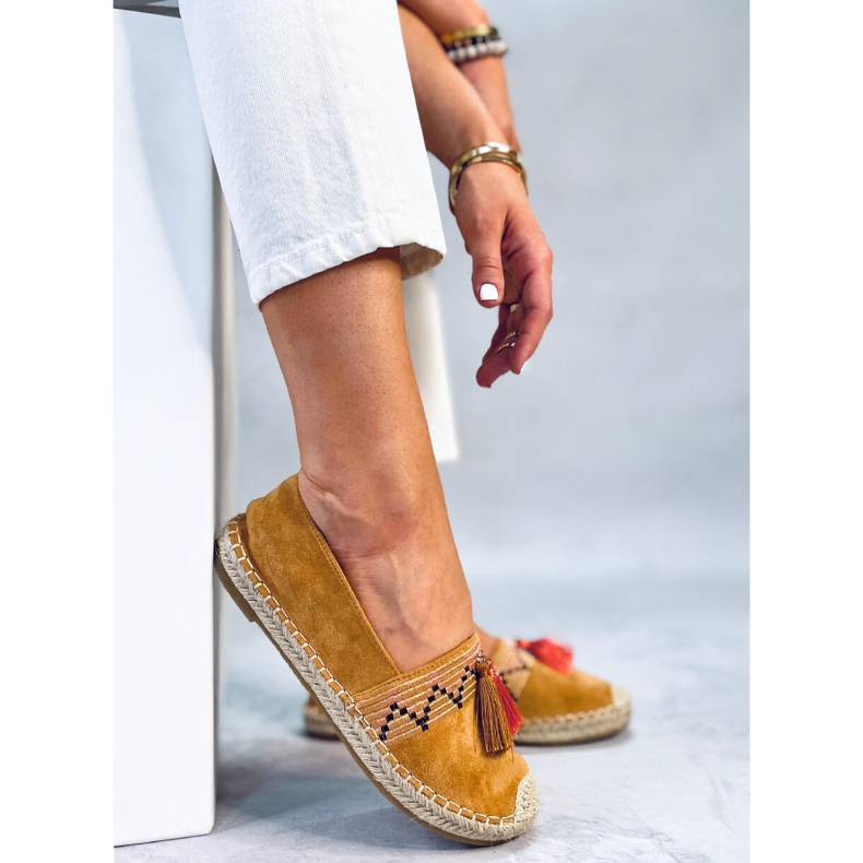 Boho espadrillák Birna Camel rojtokkal barna 2