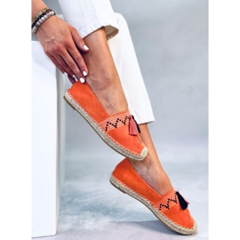 Boho espadrillák Birna Orange rojtokkal narancs 1