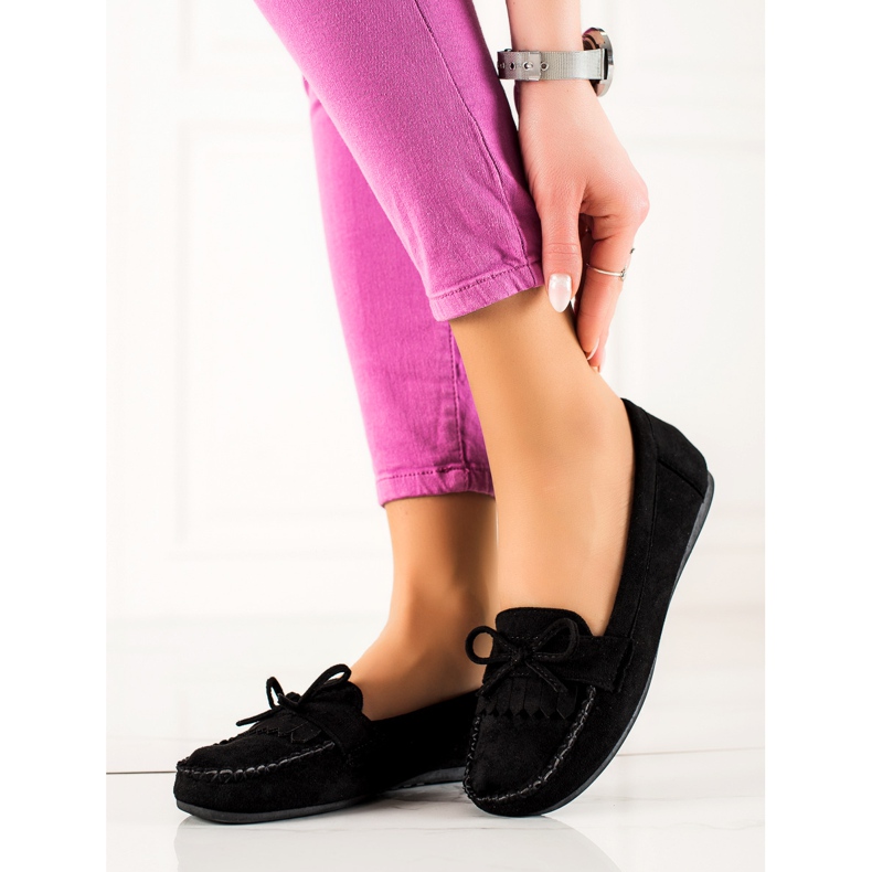 TRENDI Alkalmi velúr cipők fekete 1