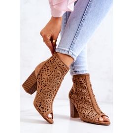 FB1 Áttört Csizma Egy Postán Camel Bretagne barna 2