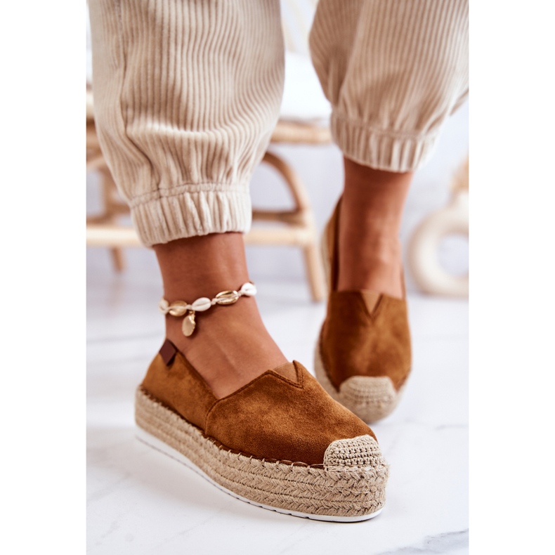 FB2 Camel Lesley Velúr Slip On Espadrilles barna 1 FB2 Camel Lesley Velúr Slip On Espadrilles barna 1