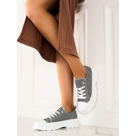 Bona Alacsony kockás tornacipő fehér fekete 2