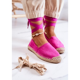 FB1 Kötött velúr Espadrilles Fuchsia Ismann rózsaszín 1