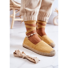 FB1 Kötött sárga Ismann velúr espadrillák 1