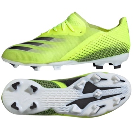 Adidas X Ghosted.1 Fg Jr FW6955 futballcipő fehér, sárga-zöld neon zöld 1