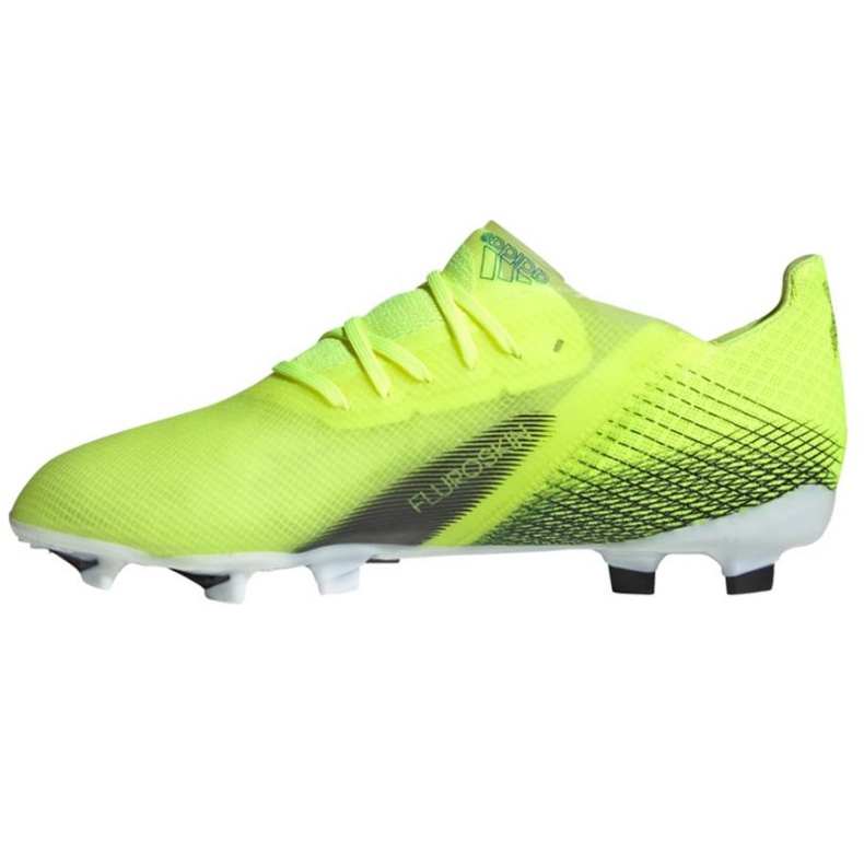 Adidas X Ghosted.1 Fg Jr FW6955 futballcipő fehér, sárga-zöld neon zöld 2