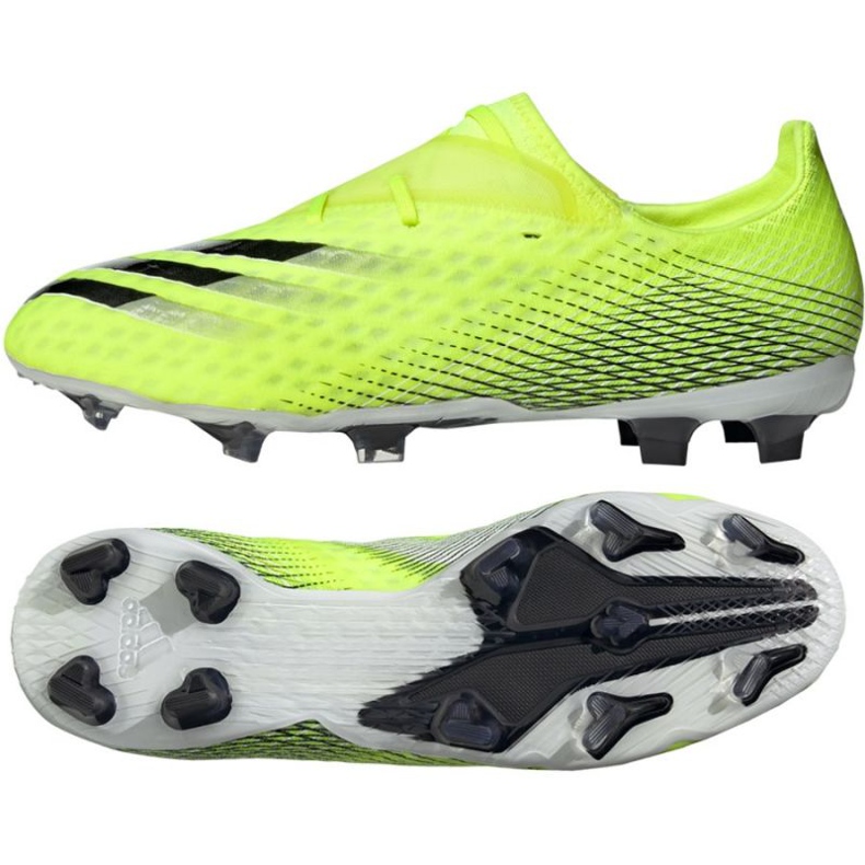 Adidas X Ghosted.2 Fg M FW6958 futballcipő fehér, sárga-zöld neon zöld 1