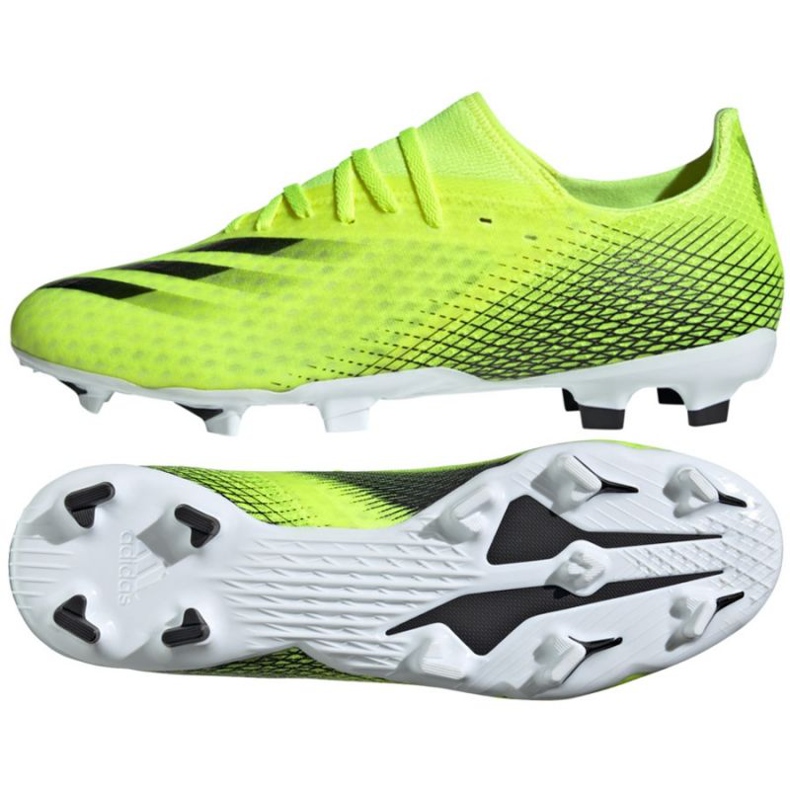 Adidas X Ghosted.3 Fg M FW6948 futballcipő fehér, sárga-zöld neon zöld 1