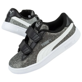 Puma Smash V2 Glitz Glam Jr 367380 04 fekete ezüst 1