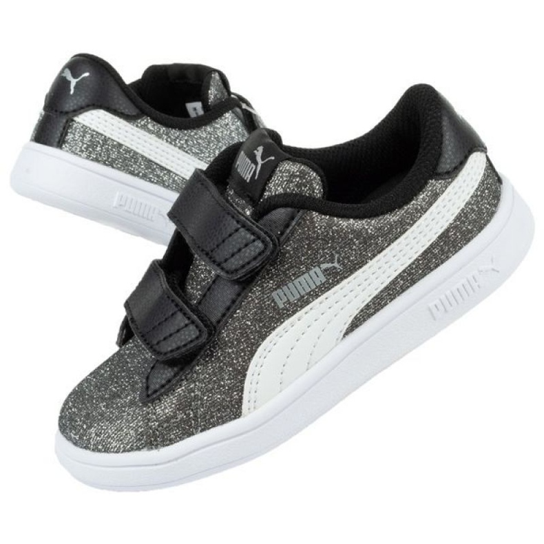 Puma Smash V2 Glitz Glam Jr 367380 04 fekete ezüst 1