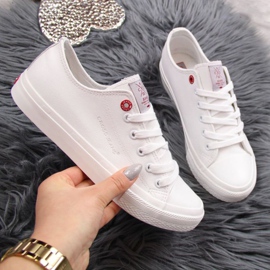 Alacsony tetejű ökobőr cipők Cross Jeans W INT1140B fehér 1 Alacsony tetejű ökobőr cipők Cross Jeans W INT1140B fehér 1