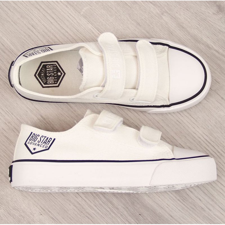 Alacsony cipők tépőzáras Big Star Jr. FF374061 fehér 1