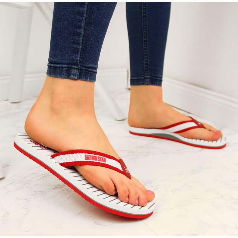 Big Star W DD274A249 piros strand papucs fehér 2