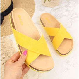 Bőr Big Star W HH274596 sárga papucs 1