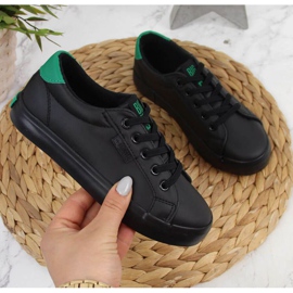 Alacsony ökobőr cipők Big Star Jr DD374147 fekete fehér 1