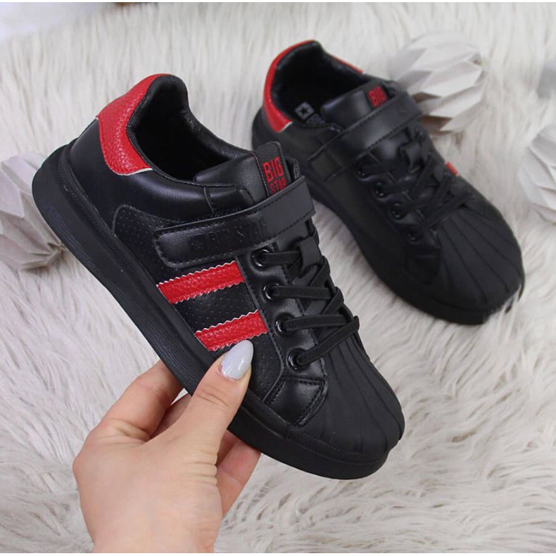 Tépőzáras sportcipő Big Star Jr GG374022 fekete fehér 1