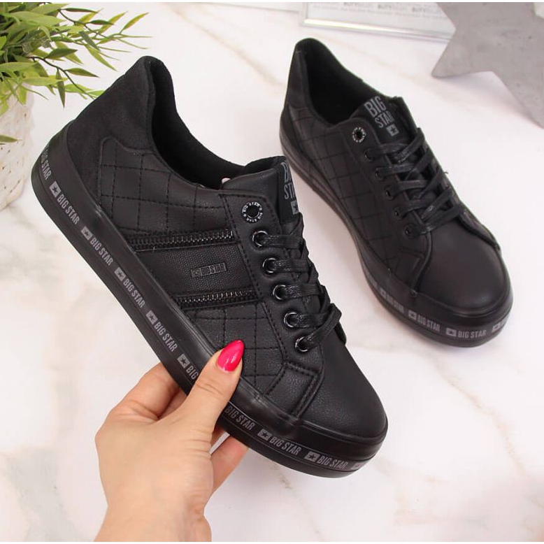 Fekete alacsony cipők a Big Star W II274070 platformon 1