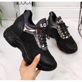 BM Cipők egy rejtett ék Navy Dot W WOL9 fekete színben 1