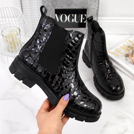 Bőr szigetelésű csizma Rieker W Z9152-00 fekete fehér 1