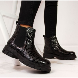 Bőr szigetelésű csizma Rieker W Z9152-00 fekete fehér 2