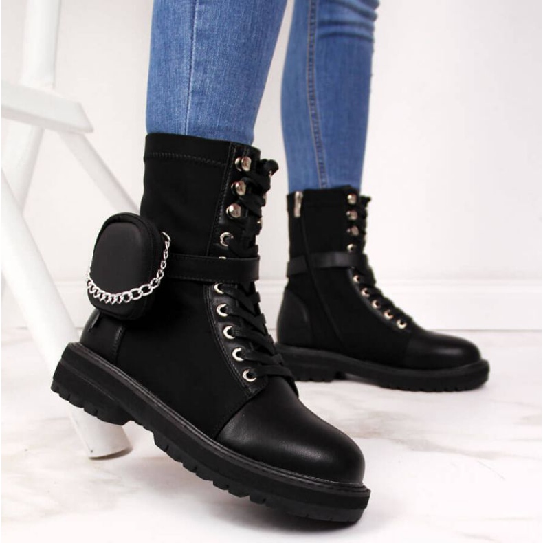 Bőr csizma Goe W II2N4024 zsebbel fekete 2