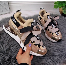 Cipők felirattal Vinceza W JAN49A bézs 1